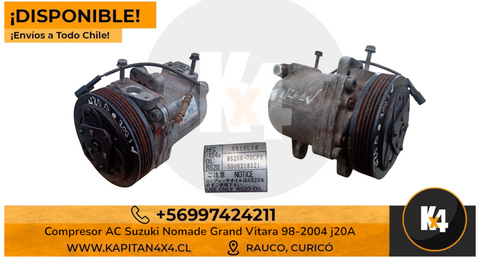 Compresor A/C Suzuki Nomade-Grand Vitara 98-2004 j20A