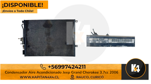CONDENSADOR DE AIRE ACONDICIONADO JEEP GRAND CHEROKEE WK 3.7CC AÑO 2006