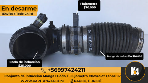 Conjunto de inducción de Manga + Codo + Flujometro Chevrolet Tahoe 97