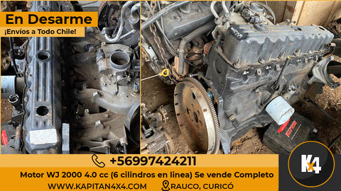 Motor WJ 2000 4.0 c.c (6 Cilindros en línea) Se Vende Completo.